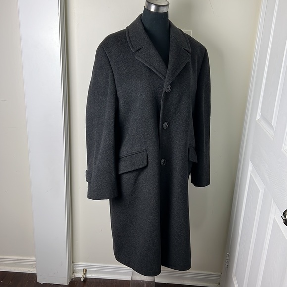 Vintage Kingsway Simpson Sears Boyfriend Wool Trench Slouch Coat Size Large - Picture 13 of 13